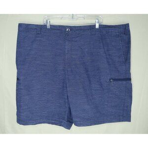 True Nation by DXL Hybrid Shorts Men's 52 Blue Zip Pockets Stretch Cotton Blend